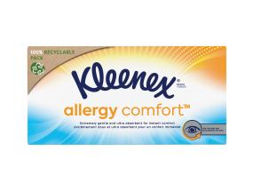 Kosmeettisia nenäliinoja laatikossa 3-kerroksinen KLEENEX Box Allergy Comfort 56 kpl