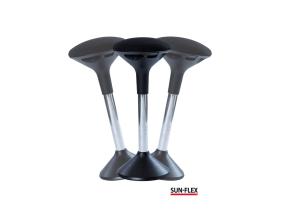 Aktiivituoli SUN-FLEX Active 62-71cm, istuimen halkaisija 310mm, jalan halkaisija 290mm, paino 5.6kg/ musta kangas, musta jalka