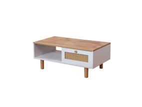 Sohvapöytä Bohem - Valkoinen, Tammi