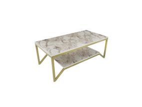 Sohvapöytä Flora - Kulta, Valkoinen