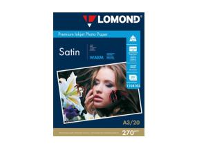 Lomond Premium valokuvapaperi Satin 270 g/m2 A3, 20 arkkia, lämmin