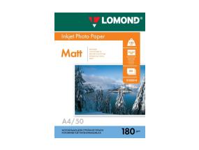 Lomond-valokuvamustesuihkupaperi matta 180 g/m2 A4, 50 arkkia