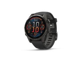 Garmin Fenix 8 älykello 43 mm AMOLED Sapphire,Hiiliharmaa Ti.,Musta/Pebble harmaa silikoniranneke