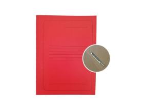 Projektikansio A4-kartonki Smiltainis metalliklipsillä, painettu punaisella värillä