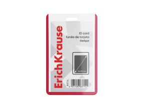 Korttikotelo ERICH KRAUSE 54x90mm pystysuora läpinäkyvä punainen