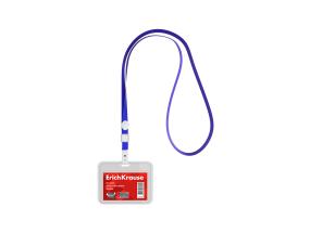 Korttiteline ERICH KRAUSE 85x54mm vaakasuora, sininen kaulanauha