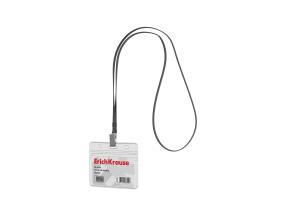 Korttiteline ERICH KRAUSE 95x58mm kaulanauhalla harmaa