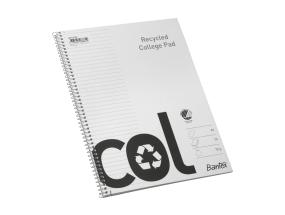 Kansi kierresidoksessa A4+ vuorattu BANTEX College Kierrätetyn pahvin kannet 70 sivua