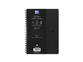 Kansi kierresidoksessa A5 vuorattu OXFORD Signature Flex synteettinen nahka musta 80 sivua