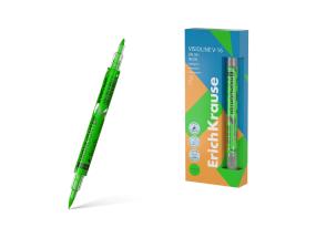 Kaksipäinen tekstimerkki ERICH KRAUSE Visioline V-16 Harja Neonvihreä