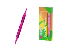 Kaksipäinen tekstimerkki ERICH KRAUSE Visioline V-16 Brush Neon pinkki