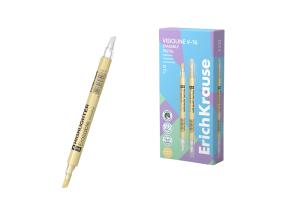 Kaksipäinen tekstimerkki ERICH KRAUSE Visioline V-16 pyyhittävä pastellinkeltainen