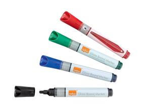 Lasitaulumerkkisetti NOBO Glass 4 värin pakkauksessa