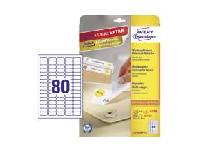 Tarratarra AVERY Zweckform 35,6x16,9mm 25 arkkia irrotettava (L4732REV-25)