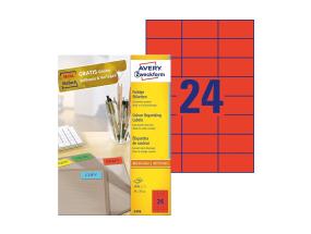 Kopio-lasertarra 70x37mm 100 arkkia/ltk. ZW 3448E punainen 24-osainen