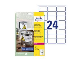 Tarratarra polyesterikalvosta säänkestävästä AVERY Zweckform 63,5x33,9mm 20 l pysyvällä liimalla (L4773-20)