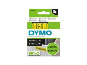 Kleepkirjalint/markeerimislint DYMO D1 45018 12mm x 7m must/kollane