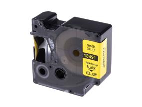 Teippi/merkintäteippi DYMO Rhino Nylon Flex 18491 19mm musta/keltainen analogi