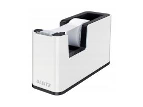 LEITZ Wow -teippiannostelija, valkoinen-musta, teipille, jonka koko on enintään 19 mm x 33 m