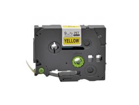 Kleepkirjalint/markeerimislint BROTHER TZE-621 9mm must/kollasel analoog