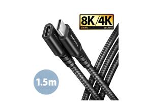 KAAPELI USB-C JATKE 1.5M/MUSTA BUCM32-CF15AB AXAGON