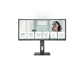 LCD-monitori AOC 34 " 3440 x 1440 pikseliä UltraWide Quad HD Native kuvasuhde 21:9 LED Curved..