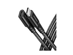 KAAPELI USB-C JATKE 0.5M/MUSTA BUCM32-CF05AB AXAGON