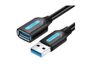 KAAPELI USB3.0 UROS NAARAS/0.5M MUSTA CBHBD VENTION