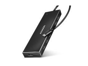 I/O-KESKITIN USB-C 7-PORTTINEN LITTEÄ/0.3M HUE-F7C AXAGON