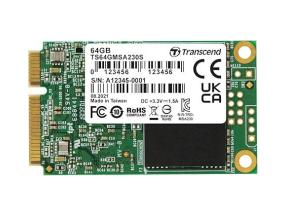 SSD TRANSCEND 64GB mSATA SATA 3.0 3D NAND Kirjoitusnopeus 200 Mt/s Lukunopeus 350 Mt/s...