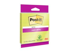 Muistiinpanopaperia 101x101mm POST-IT SuperStick viivoitettu 70 arkkia