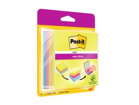Itseliimautuva POST-IT-muistilappu, 76x76 mm, muistilappukuutio, 4 väriä x 75 arkkia