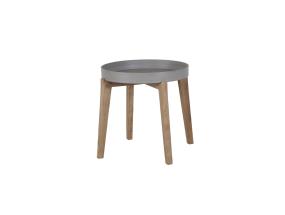 Sivupöytä SANDSTONE D61xH50cm, ruskea komposiittikivi, puujalat