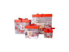 Lahjarasia XMAS GIFT-4, 30x30x30cm, sekoitus