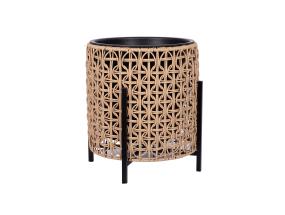 Kukkaruukku WICKER jalustalla 39x39xH42cm, vaaleanruskea