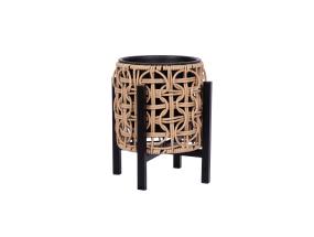Kukkaruukku WICKER pohjalla 20x20xH23cm, vaaleanruskea