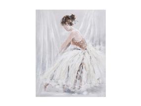 Öljyvärimaalaus 80x100cm, nainen valkoisessa mekossa