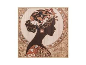 Seinäkuva puinen 80x80cm, nainen-1