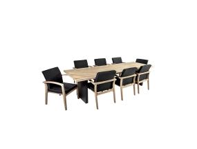 ROYAL-ruokapöytä ja 8 tuolia