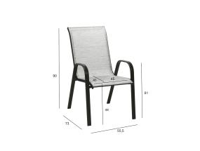 Tuoli DUBLIN 55,5x73xH90cm, hopeanharmaa