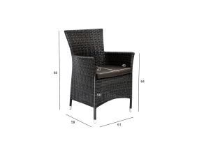 Tuoli WICKER-1 61x58xH86cm, tummanruskea, teräsrunko, muovipunos