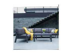 Puutarhakalusteet TOMSON pöytä ja kulmasohva, harmaa