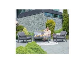 Puutarhakalusteet TOMSON pöytä, sohva ja 2 tuolia, harmaa