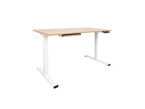 Säädettävä pöytä ERGO 1 moottorilla 120x60xH73-121cm, valkoinen/tammi