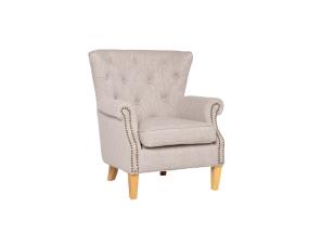 Nojatuoli HOLMES beeþ, 78x80xH86cm, 57,7% polyesteri, 25,7% viskoosi, 16,6% pellavakangas, puu