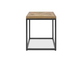 Sivupöytä INDUS 45x45xH50cm, pöytälevy mosaiikkitammiviilulla, harmaa metallirunko