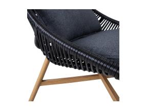 Puutarhakalusteet HELSINKI sohva, 2 tuolia ja 2 pöytää, musta