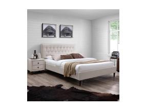 Sänky EMILIA 180x200cm, beige, 186,5x219xH105cm, MDF, puu, polyesterikangas