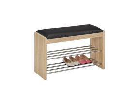 Kenkäteline-penkki BENO 79,5x30xH50cm, vaalea tammi