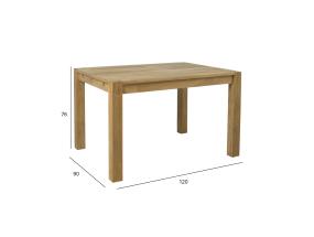 Ruokapöytä CHICAGO NEW 120x90xH76cm, MDF tammiviilulla, puu, öljytty